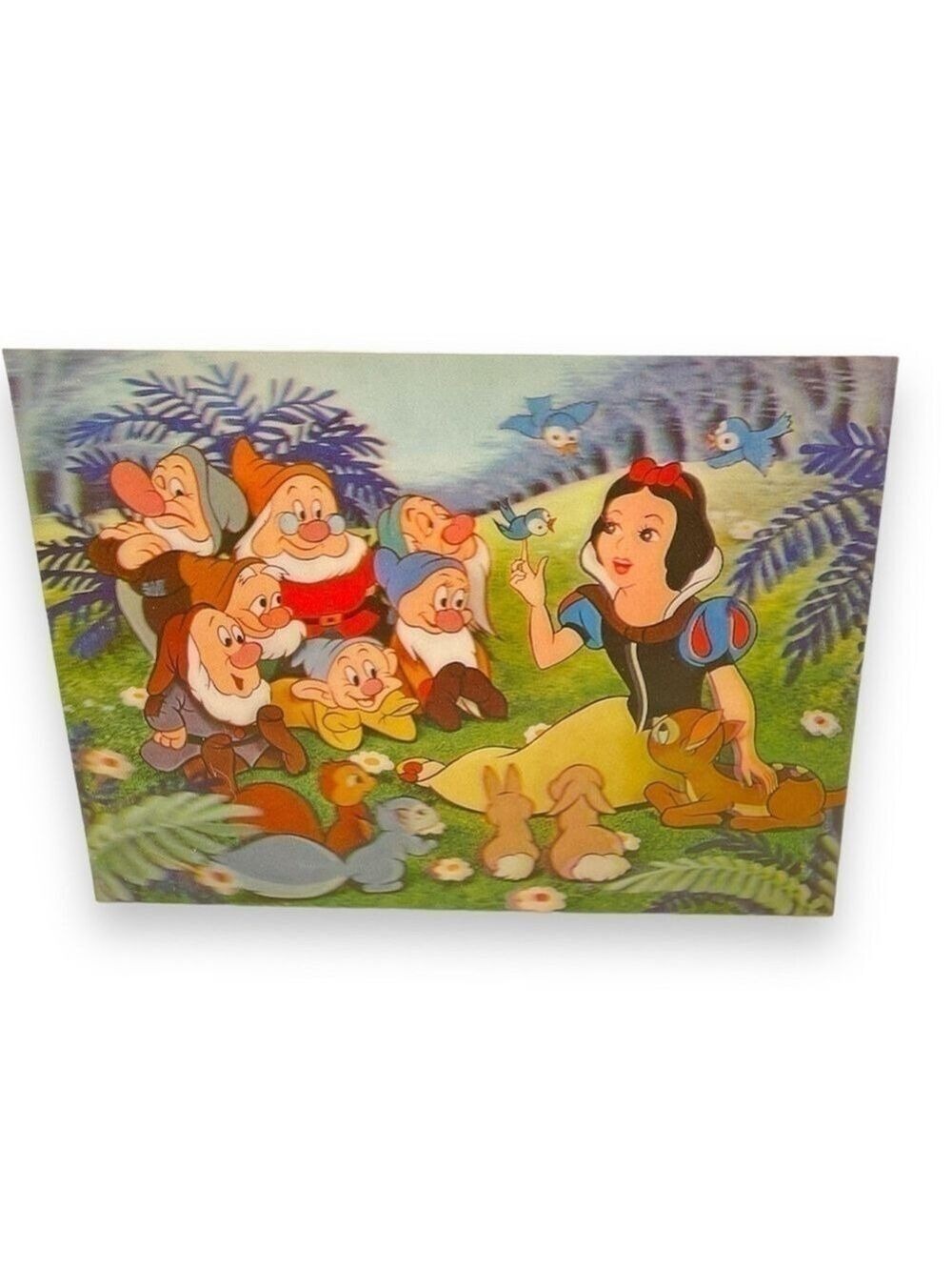 Disney Snow White 3D Lenticular Postcard Vintage Japan